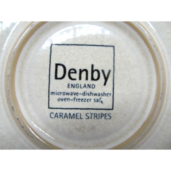 Denby-Langley Caramel Stripes 10 1/2" Dinner Plate Appears New - Picture 4 of 7